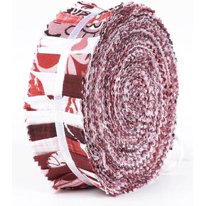 Soimoi Jelly Roll Fabrics لفضيح اللحف 40 Strip 2.5 بوصة حزم شرائح القطن ، ونسيج اللحف المثالي لمشروع الحرف ، لحاف Precut Fabirc ، شرائط قطنية حمراء للديكور ، بطانية- كتلة الطباعة