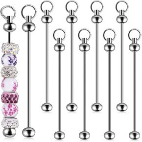 10 أجهزة كمبيوتر قابلة للخرز قضبان مفاتيح الفراغات المعدنية DIY Bead Barch Ceychain Bar Charms Make Ceychain Making Supplies Strips keychain chain acksable ملحقات صنع سلسلة مفاتيح قابلة للانفصال عن الحرف اليدوية DIY.