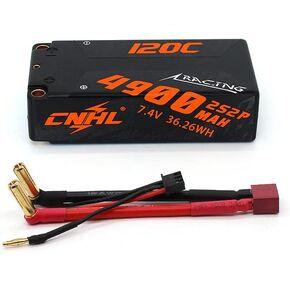 CNHL 4900MAH 2S Shorty Lipo Battery 7.4V 120C علبة صلبة مع 5 مم T-Plug لقوارب شاحنات CAR RC