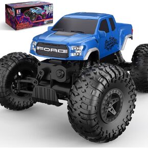 Double E Ford Raptor F150 RC CAR 4WD 2 Motors Monster Trucks for Boys ، 11 Intwing Owned Road Crawler Truck Truck for Kids ، Blue