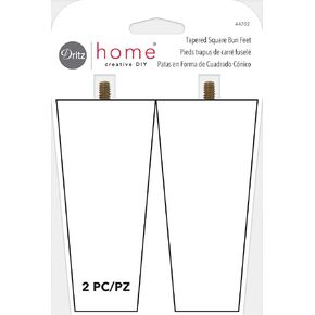 Dritz Tapered Square Bun Feet Furniture Legs, Unfinished 2