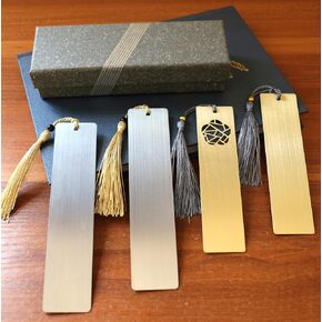 4 Pcs Freely Createable Golden and Silver Metal Tassel Bookmarks - As The Best Gift