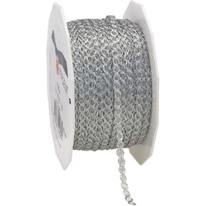 Morex Ribbon Tiber Wired Polyester/Metallic Ribbon, 1/8" by 55 yd, Silver, (16103/50-631)