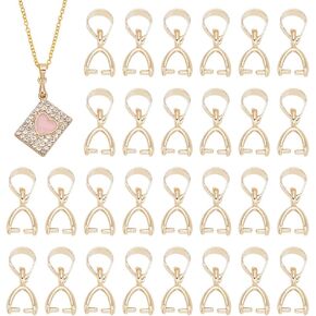 UniCraftale حوالي 60pcs 2 ألوان المفاجئة على Bails Charm Ice Pick Panch Bails Connectors Metal Clasp Clasp Pin Dangle Charm Conspor