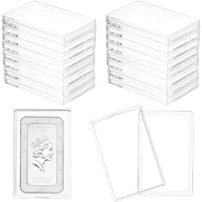 FINGERINSPIRE 18 Pcs Silver Bar Case Acrylic Silver Bar Holder Clear Storage Container Compatible Gold Silver Bar 1.3x2.1 Inner Storage Silver Bullion Storage for Collection of Gold Bar Silver Bar