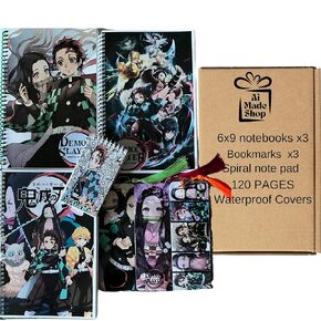 Anime Spiral Notebook X3 ، A5 Notepad للكتابة ، واصطف فارغ Journal 6x9 في تلبية ملاحظات 120 صفحة ، وهدية عاشق يابانية للمراهقين ، واللوازم المدرسية مع مرجعية مطابقة X3 و Pocket Memopad