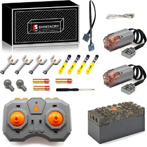 20pcs المحرك ومجموعة RC متوافقة مع LEGO Technic ، والتحكم عن بعد متغير السرعة ، وبطارية ليثيوم قابلة للشحن ، ومحرك L عالي السرعة × 2 (STEM+Technic) لمحبي لبنات البناء