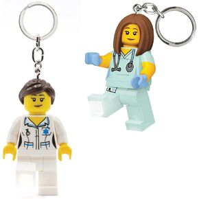 Lego Nurse Keychain Light Bundle, Contains 2 Keychain Lights