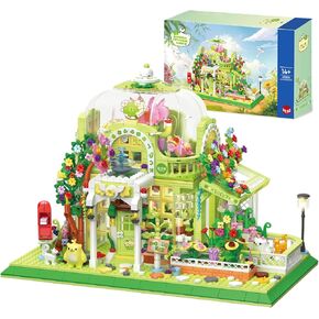 samou Botanical Garden Greenhouse Building Set, Creative DIY Flower Friends House Building with LED Light, Build a Greenhouse Model, Great Gift for Kids and Adults (1490 Pieces)