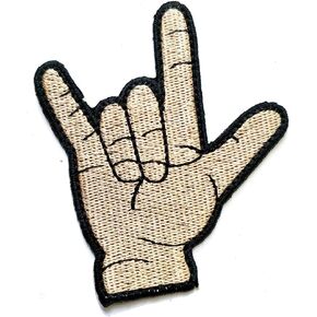 PP Patch I Love You Hand Sign Cartoon Iron On Sew on Sewrided Jacket T-Shirt Patch for Kids Childrens