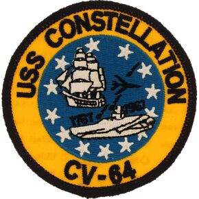 الولايات المتحدة البحرية USN USS CV-64 كوكبة سفينة مطرزة التصحيح ، مع لاصق الحديد على