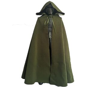 SSbeauty M 1:6 Scale Medival Knights Soldier Cloak Gown Hooded Cape for 12" Phicen TBLeague Female Male Body Action Figure Clothes(Black, 1/6)