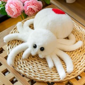 Realistic Spider Stuffed Animal, Black Spider Plush Toy, Halloween Funny Prank Toys (Black)