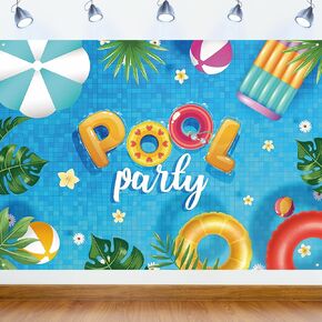 Canipha Summer Banner Pool Party Decorations ، Pool Party Decorations Banner Backdrop Summer Party Decorations ، Hanging Beach تحت عنوان الصيف مع الحبل (72 × 44 بوصة)