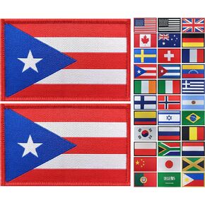 JBCD 2 Pack Puerto Rico Flag Patch Purto Rican Flags Tactical Patch Patch Plant Flag Patch for Clothes Hat Patch Team Military Patch