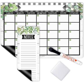 Hadley Designs Farmhouse Large Magnetic Calendar for Fridge Dry Erase Board for Refrigerator-Magnetic Whiteboard Calendar, Dry Erase Calendar for Fridge Planner