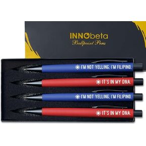 الهدايا الفلبينية Innobeta ، الهدايا التذكارية الفلبينية الفلبينية ، مجموعة قلم الحبر من 4 ، مثالية لعيد الميلاد وعيد الميلاد