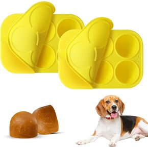 6 Cavities Dog Treat Molds Compatible with Woof Pupsicle Power Chewer,Silicone Dog Treat Molds with Lid for Woof,Reusable Tray Mold for Frozen Treats