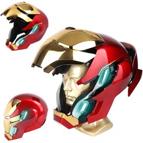 Iron-Man MK 50 1:1 Wearable Helmet - Voice, Touch, and RC with LED Eyes, Realistic Sound Effects, Movable Back and Ear Panels, Perfect for Cosplay and Collectible Figures for Adults and Teens