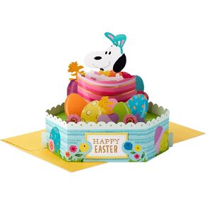 Hallmark Paper Wonder Peanuts Displayable Pop Up Easter Card (Snoopy Easter Egg)