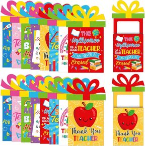 48 Sets Teacher Thank You Cards, Bulk Teacher Appreciation Gift Cards with Envelopes, Money and Gift Card Sleeves, Appreciation Gift Holders for Graduation Students School Colleague Holiday