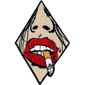 التدخين Red Lip Woman Patch Patch Patched Badge Badge On On Sew on Emblem