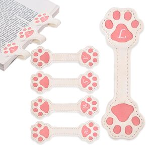 Personalized Magnetic Leather Bookmark for Kids - Cat Paw Shape Bookmarks for Men Wemen, Magnet Book Marks Reading Lovers, Cute Cool Unique Embosser Custom Book Markers for Mens Funny Best Gifts (S)