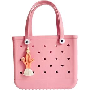 Qtmy Orange Cactus Charms for Bogg Bag Association Bag Rubber Beach Bag ، Boho Purse Charms ، 31