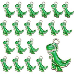 ﻿ Dinosaur Charms - Animal Charm SiegYma 20Pcs Dinosaur Charm DIY Enamel Fashion Simple Bracelet Necklace Earring Keychain Unique Charms for Jewelry Making ﻿