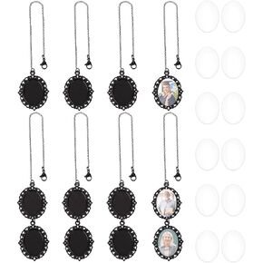 PH PandaHall Graduation Cap Photo Charms Graduation Cap Tassel Oval Memorial Photo Pendant
