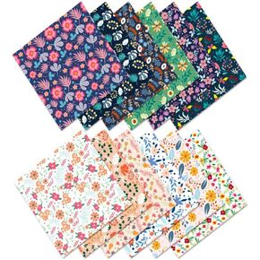 WEPETYO 48 PCS ورقة أنسجة الأزهار الملونة ، ورق الأنسجة المطبوعة الأزهار الرعوية الوفيرة ، الورق الأنسجة الغلاف ورقة حرفة فنية DIY لعيد الميلاد/الزفاف/مربع الالتفاف (12 أنماط)