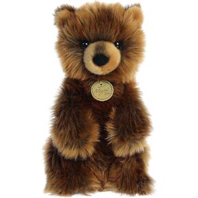 Aurora® رائعتين Miyoni® Tots Sitting Pretty Grizzly Bear Cub Studged Animal - التفاصيل النابضة بالحياة - الرفقة العزيزة - بني 10 بوصات