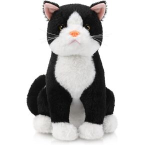 Libima 13 بوصة Tuxedo Cat محشو بالحيوان واقعية أبيض وأبيض القط أفخم ناعم محشوة باتيندو هريرة القطيفة لهدايا أعياد الميلاد Pet Party Party Favors Decors Decors