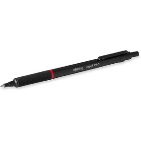 ROTRING RAPID PRO PROPERTER PORPORE DRAWNE PEN ، البرميل الأسود ، النقطة المتوسطة ، الحبر الأزرق (1904292)