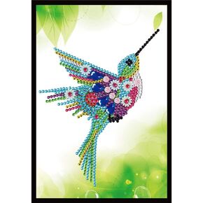 5D Notebook with Diamond Art Painting Art DIY Hummingbird Cover Crystal Cross Stitch Special Shaped Diamond Kits Writing Sketchbook Journal Dairy Book 8.27x5.71inch