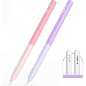 AZF Gradient Color for Apple Pencil Pro Case &Apple Pencil 2nd Generation Case,Split Silicone Cover Perfect Comfort，Magnetic Charging & Double Tap. (Lavender Purple)