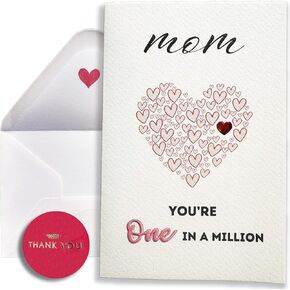 RUN2PRINT Mother’s Day Card – Happy Mothers Day Cards for Mom from Daughter or Son, Mothers Day Greeting Card for Friend, Cute Mother Day Cards for Women