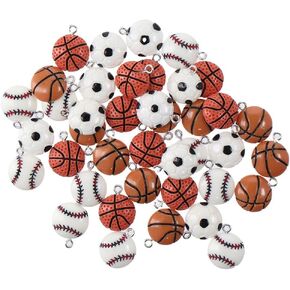 40pcs راتنج سبورت الكرة ، جولة كرة سلة كرة سلة كرة سلة كرة قدم لكرة القدم لصنع المجوهرات
