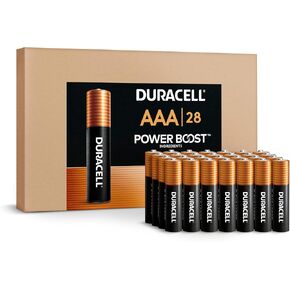 Duracell Coppertop AAA Batteries with Power Boost Ingredients, 28 Count (Pack of 1). Re-closable pack for quick, easy access and organized storage. Triple A Battery with Long-lasting Power