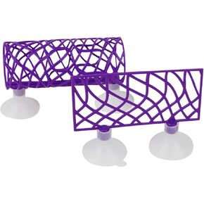 WishLotus Betta Hideout, Hollow Design Fish Tank Decorations Hideout with Suction Cup, Fish House for Fish Tank Aquarium, Aquarium Tunnel Fish Tank Hideout for Resting Playing Sleeping (Purple)