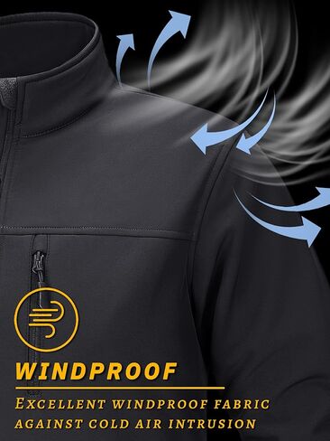 سترات TACVASEN الرجالية التكتيكية معاطف خفيفة الوزن مبطنة بالصوف الناعم مع جيوب مقاومة للماء للتنزه في الهواء الطلق in Kuwait