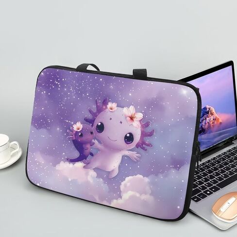 Galaxy Axolotl Laptop Sleeve Laptop Case with Handle for Teen Girls Protective Computer Bag Water Resistant 17 Inch Laptop Carrying Case Gift for Men Women for School Business in Saudi Arabia