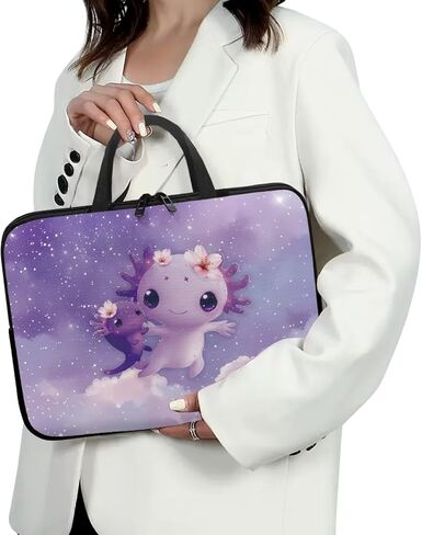 Galaxy Axolotl Laptop Sleeve Laptop Case with Handle for Teen Girls Protective Computer Bag Water Resistant 17 Inch Laptop Carrying Case Gift for Men Women for School Business in Saudi Arabia