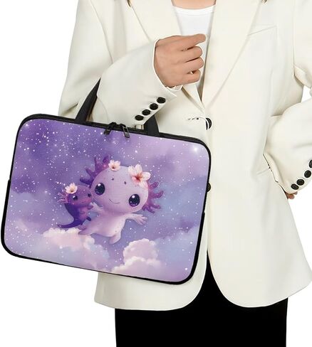 Galaxy Axolotl Laptop Sleeve Laptop Case with Handle for Teen Girls Protective Computer Bag Water Resistant 17 Inch Laptop Carrying Case Gift for Men Women for School Business in Saudi Arabia