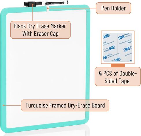 Mr. Pen- Dry Erase Board, 14" x 11" with a Black Dry Erase Marker, Pink Frame, Small White Board Dry Erase, Dry Erase Board Small Dry Erase Board, Magnetic Whiteboard, Small Whiteboard in Kuwait