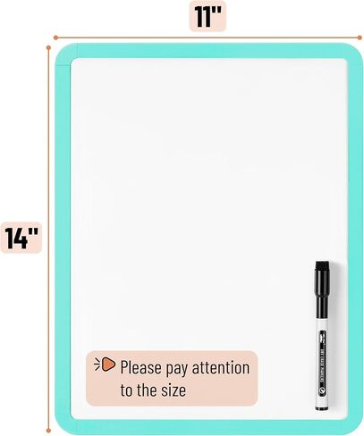 Mr. Pen- Dry Erase Board, 14" x 11" with a Black Dry Erase Marker, Pink Frame, Small White Board Dry Erase, Dry Erase Board Small Dry Erase Board, Magnetic Whiteboard, Small Whiteboard in Kuwait