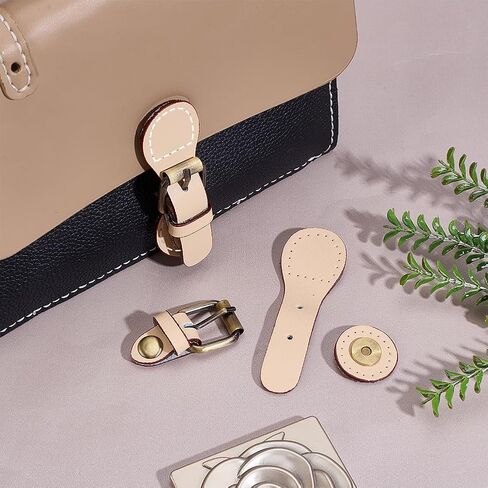 PH Pandahall Pu Leather Leather Toggles Flows ، أبازيم جلدية ثنائية البسيطة خياطة على أبازيم الأسطوانة الإغلاق المحفظة in Saudi Arabia
