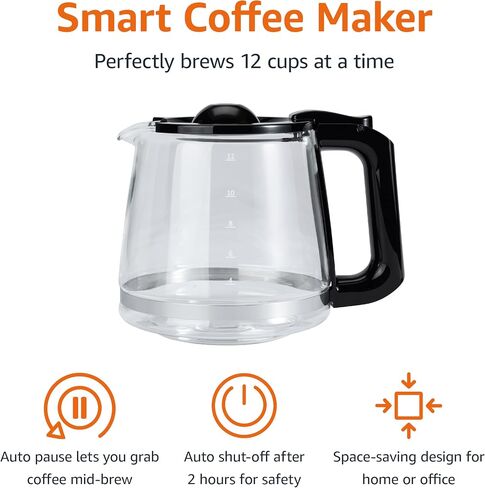 Amazon Basics 5 Cup Drip Coffee Maker with Glass Coffee Pot (0.8 Qt), Auto Shut-off, Auto Pause, Removable Filter Basket, Matte Black in Kuwait