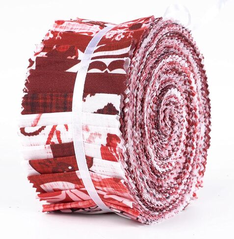 Soimoi Jelly Roll Fabrics لفضيح اللحف 40 Strip 2.5 بوصة حزم شرائح القطن ، ونسيج اللحف المثالي لمشروع الحرف ، لحاف Precut Fabirc ، شرائط قطنية حمراء للديكور ، بطانية- كتلة الطباعة in Kuwait