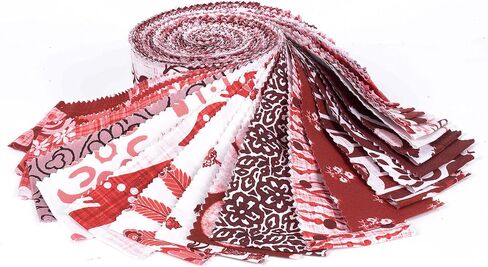 Soimoi Jelly Roll Fabrics لفضيح اللحف 40 Strip 2.5 بوصة حزم شرائح القطن ، ونسيج اللحف المثالي لمشروع الحرف ، لحاف Precut Fabirc ، شرائط قطنية حمراء للديكور ، بطانية- كتلة الطباعة in Kuwait